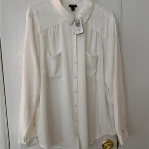 Torrid Cream Button-Up Blouse